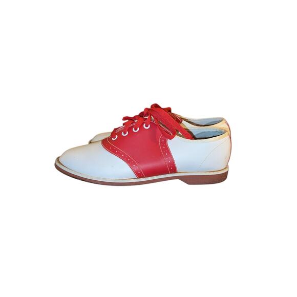 Vintage 80s Red & White Saddle Shoes – Women’s Size 8M – Made in Taiwan R.O.C. - Picture 2 of 10